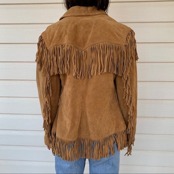 SOLD Vintage Berman’s Fringe Leather Jacket - Picture 4 of 7